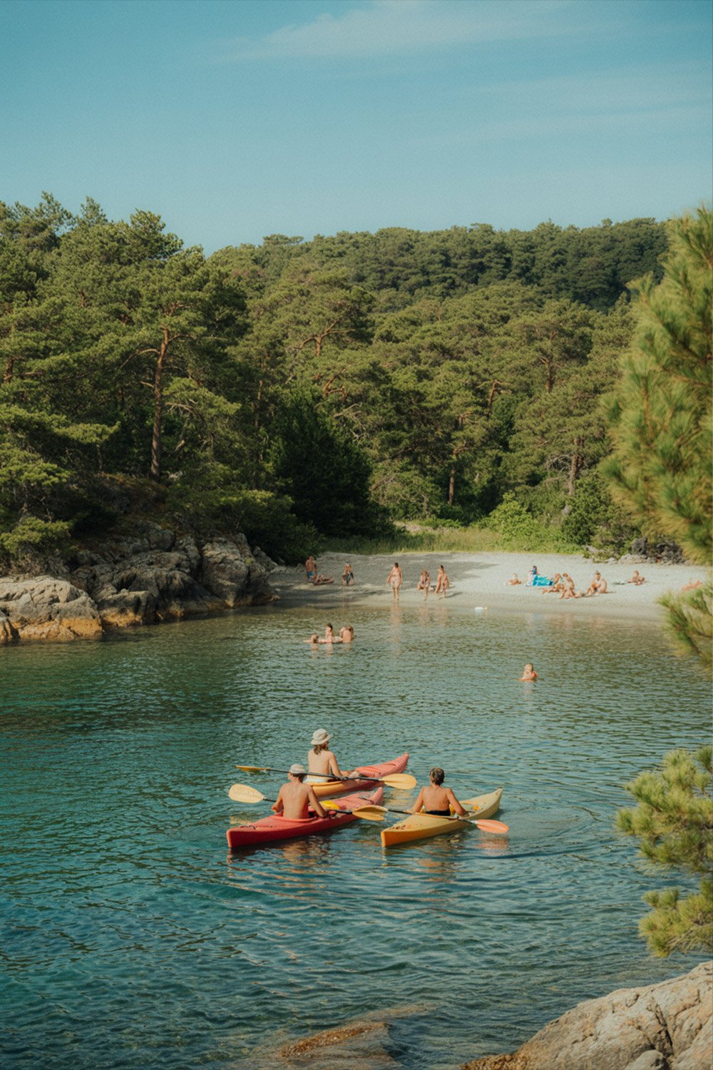 Grinda Island in the Stockholm archipelago, scenic summer destination with beaches and forests