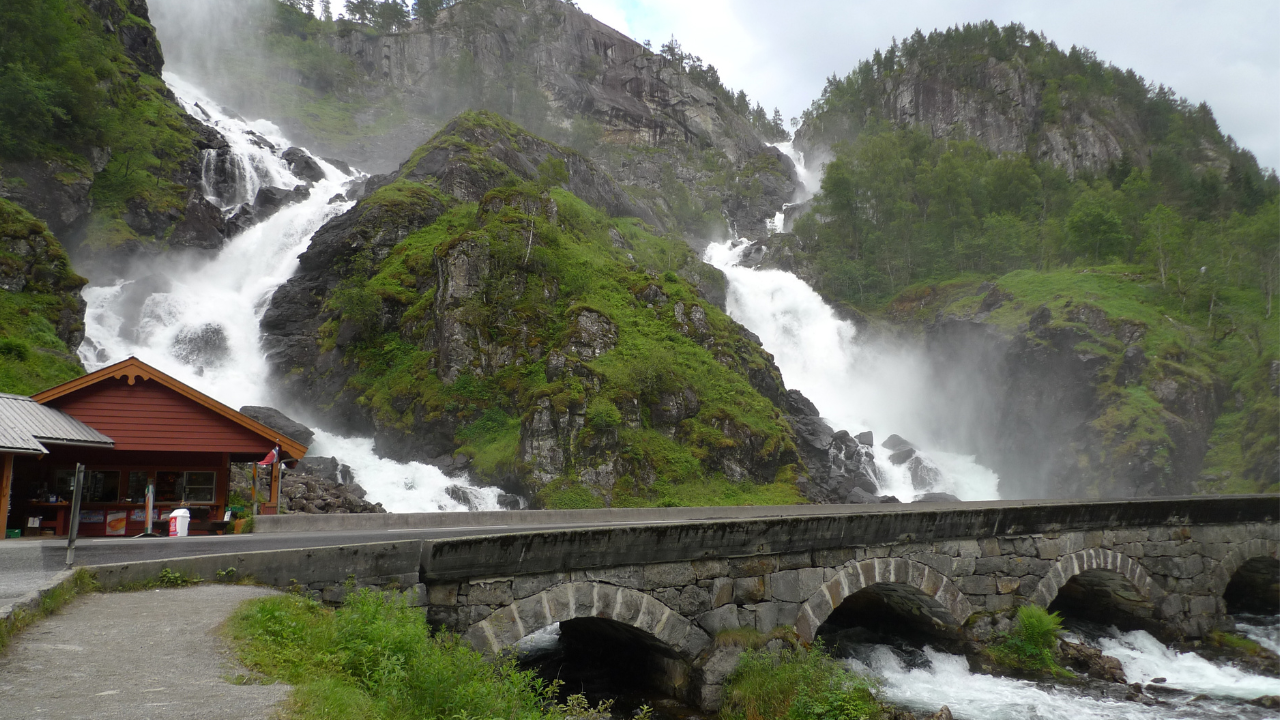 Latefossen waterfall near Odda
