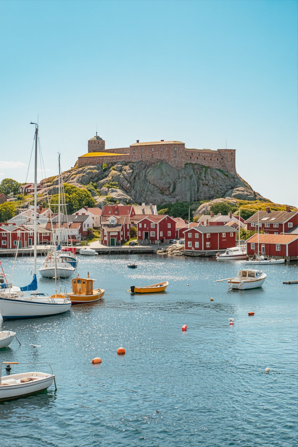 Marstrand Island with Carlsten Fortress on Sweden’s West Coast overlooking the sea