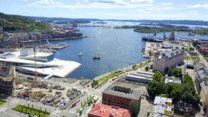 Arial view of Oslo city, the capital of Norway