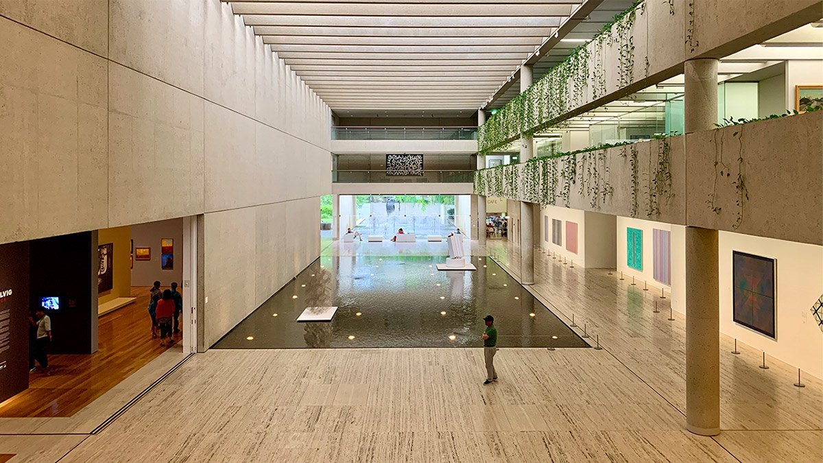 Queensland Art Gallery in Brisbane, showcasing impressive architecture and a rich collection of contemporary and traditional art.