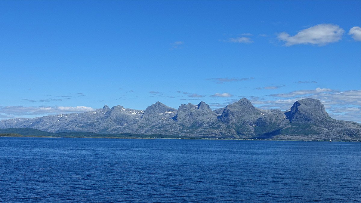 Seven Sisters Mountains in Nordland Norway scenic travel guide view