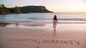 Sunshine Coast view with turquoise waters, coastal cliffs, and scenic natural beauty.