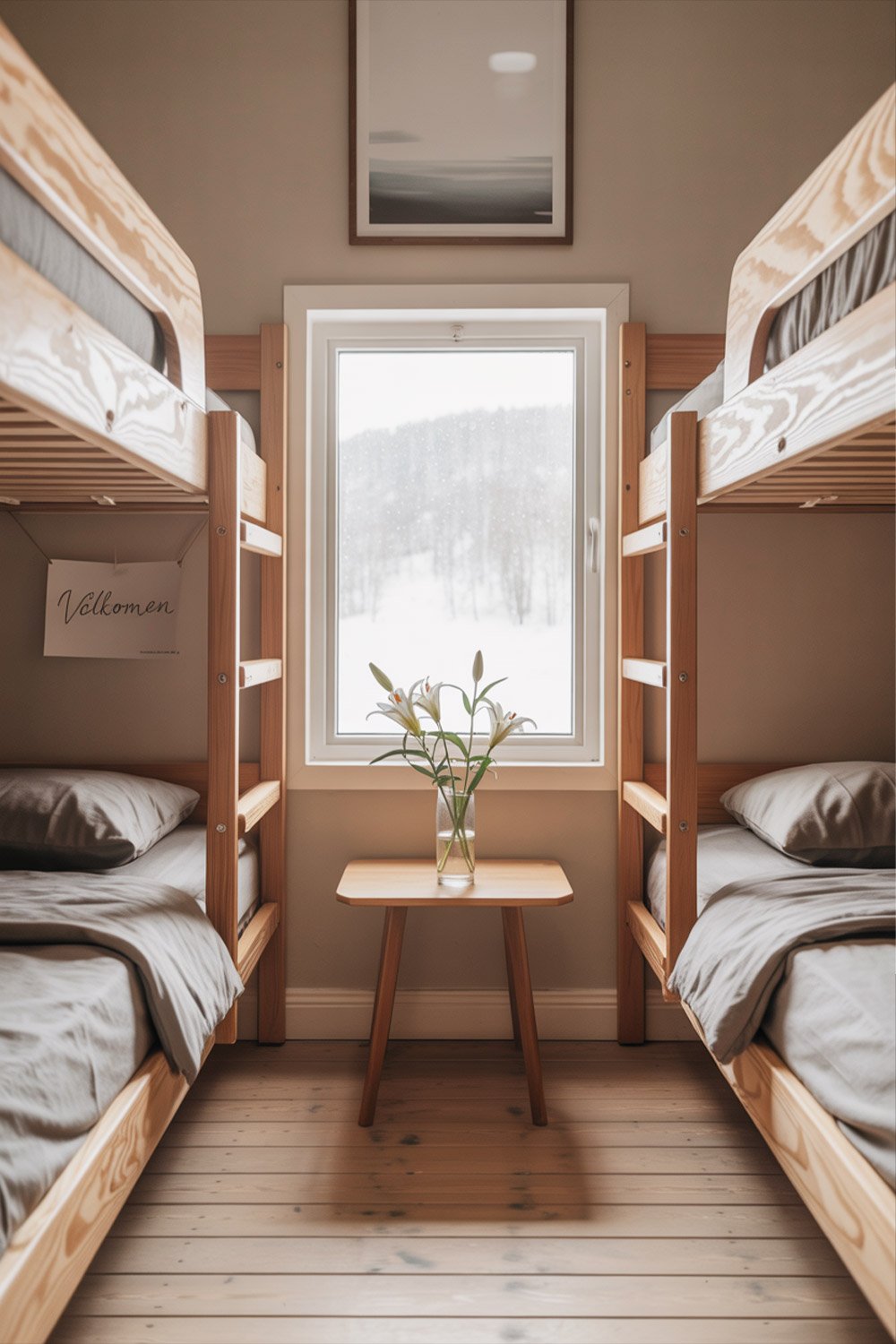 Sweden travel budget accommodation hostel room with simple beds and shared living space