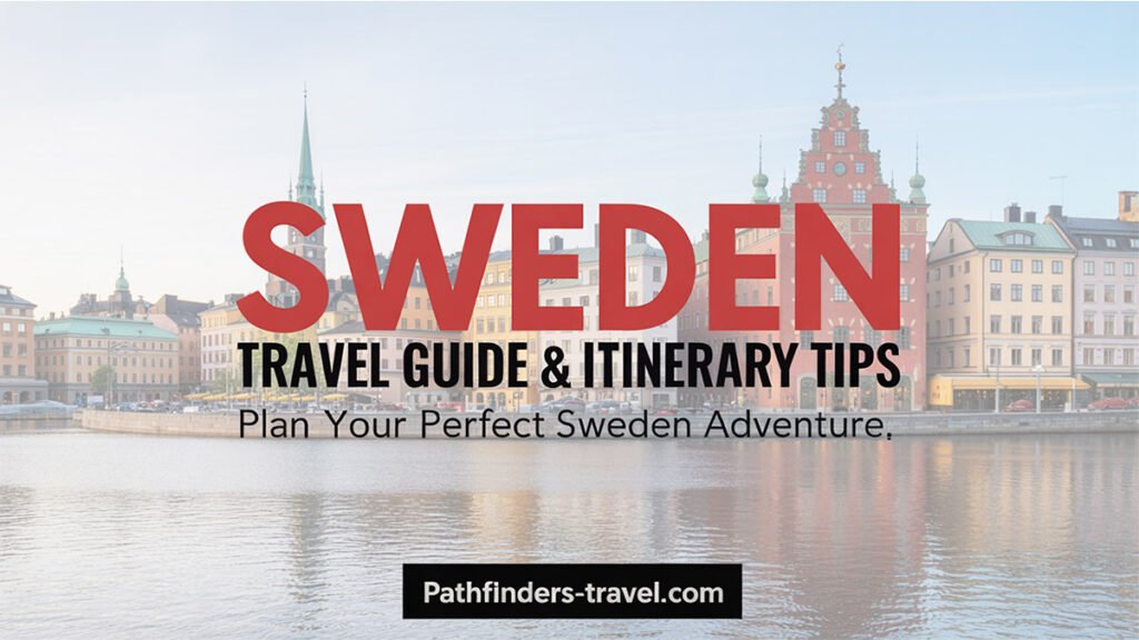 Sweden travel guide featured image showing itinerary highlights, modern cities, and natural landscapes