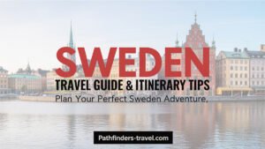 Sweden travel guide featured image showing itinerary highlights, modern cities, and natural landscapes