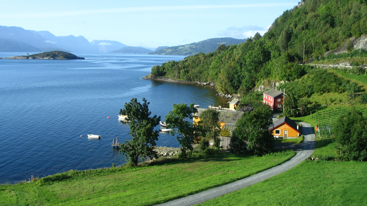 The Hardangerfjord near Bergstø Norway
