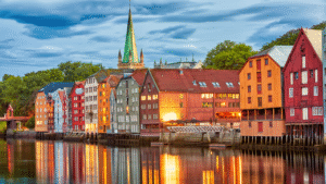 Colorful Houses in Trondheim Norway