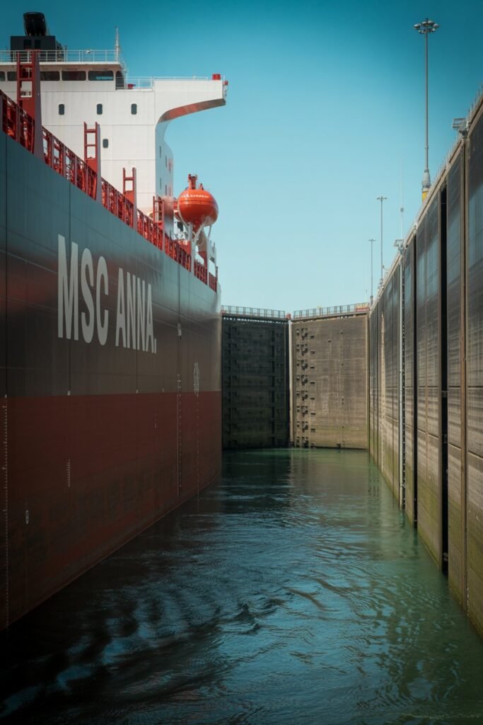 Welland Canal lock ship with gates closing Ontario waterways guide