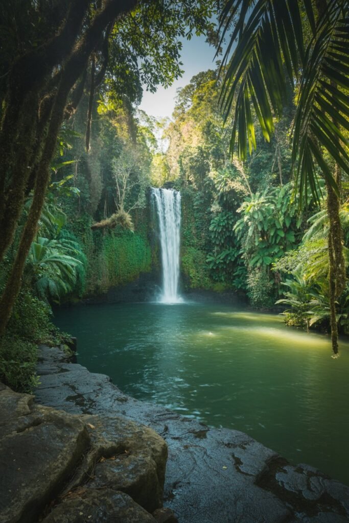 Millaa Millaa Falls swimming hole in Atherton Tablelands Queensland