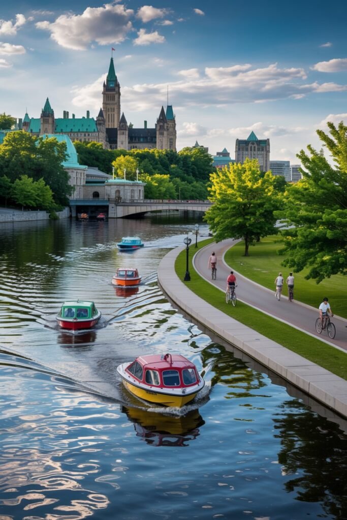 Rideau Canal Ottawa summer activities with Parliament Hill Ontario waterways guide