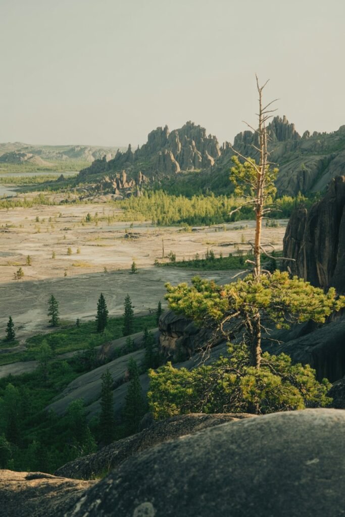 Sudbury Basin Meteorite Crater in Ontario, showcasing its vast landscape, a result of a cosmic impact millions of years ago. Featured in Pathfinders Travel's exploration of Ontario’s geological wonders.