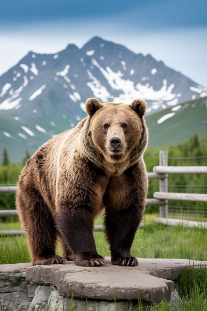 Brown bear at Alaska Wildlife Conservation Center along the Seward Highway day trip from Anchorage