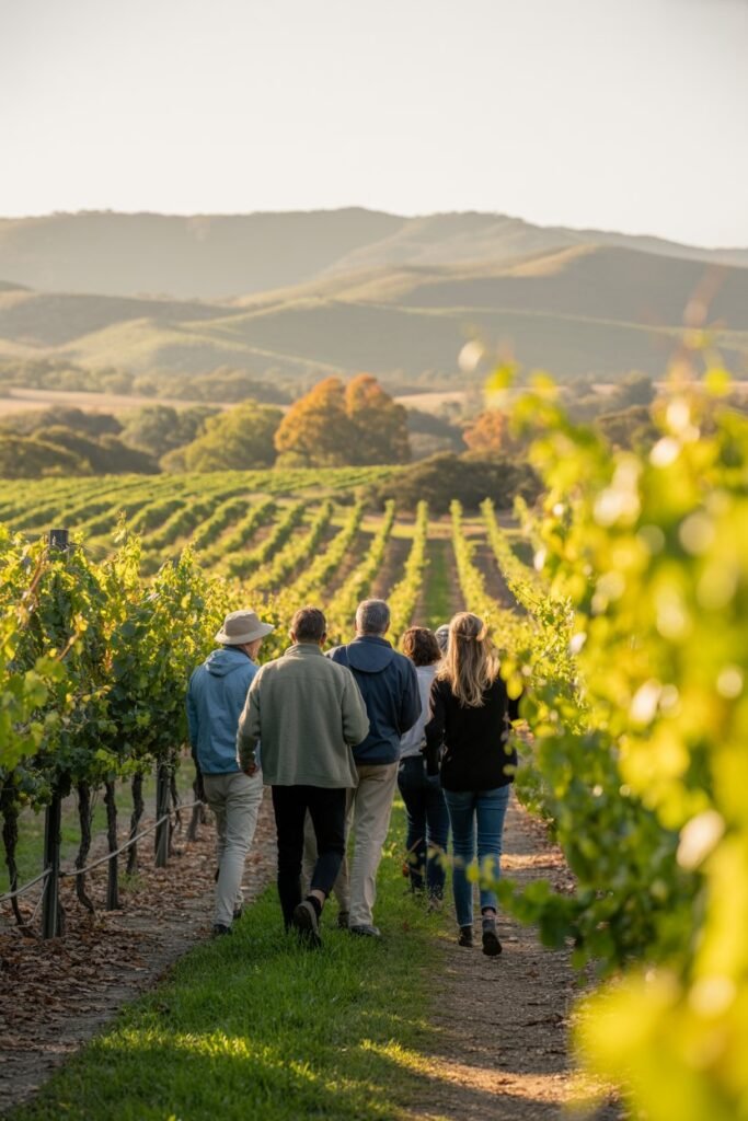 Barossa Valley vineyard walk wine tour experience, scenic day trip from Adelaide