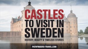 Best castles to visit in Sweden featured image showing medieval fortress with scenic landscape – Pathfinders Travel