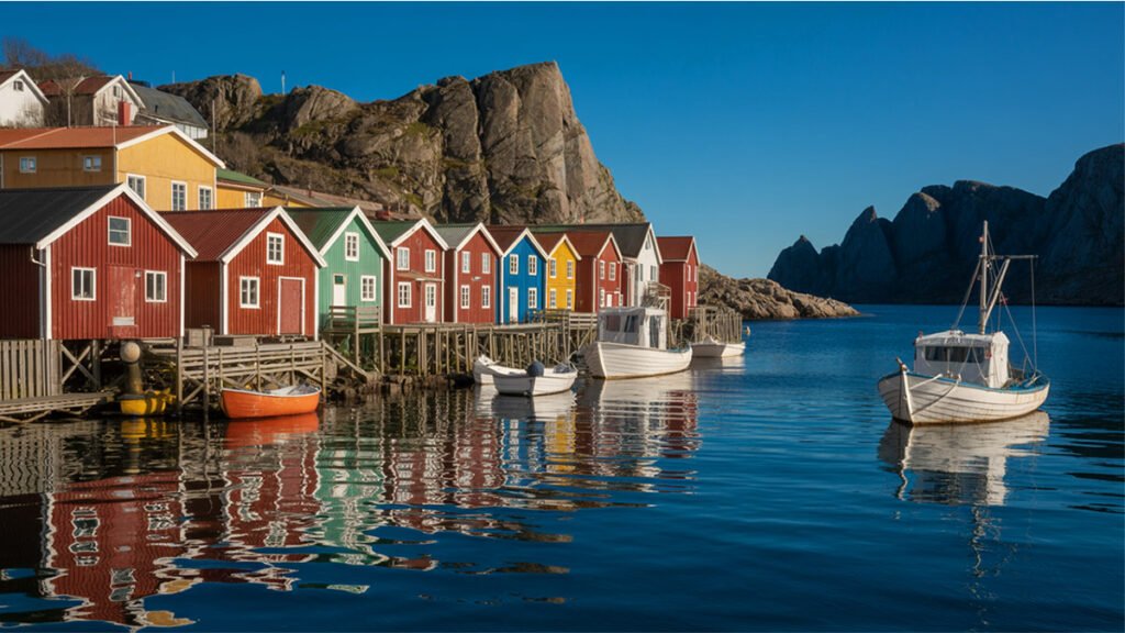 Smogen fishing huts along Bohuslan coast Sweden travel guide Pathfinders Travel