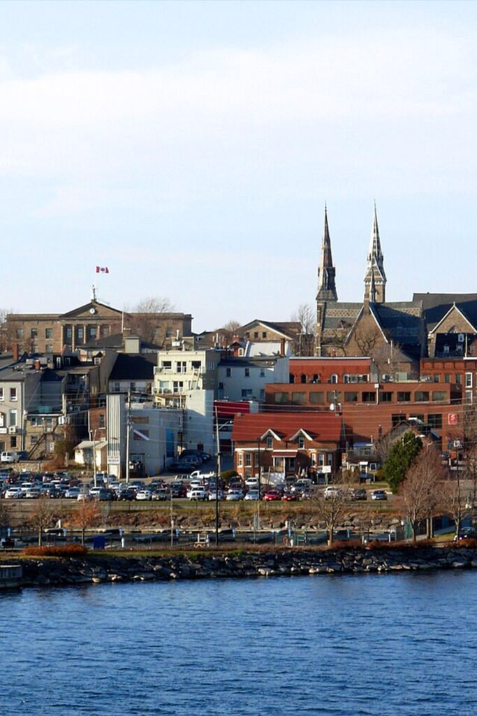 Brockville Ontario downtown historic district with limestone buildings, shops, and waterfront charm, featured in Pathfinders Travel Ontario city guide