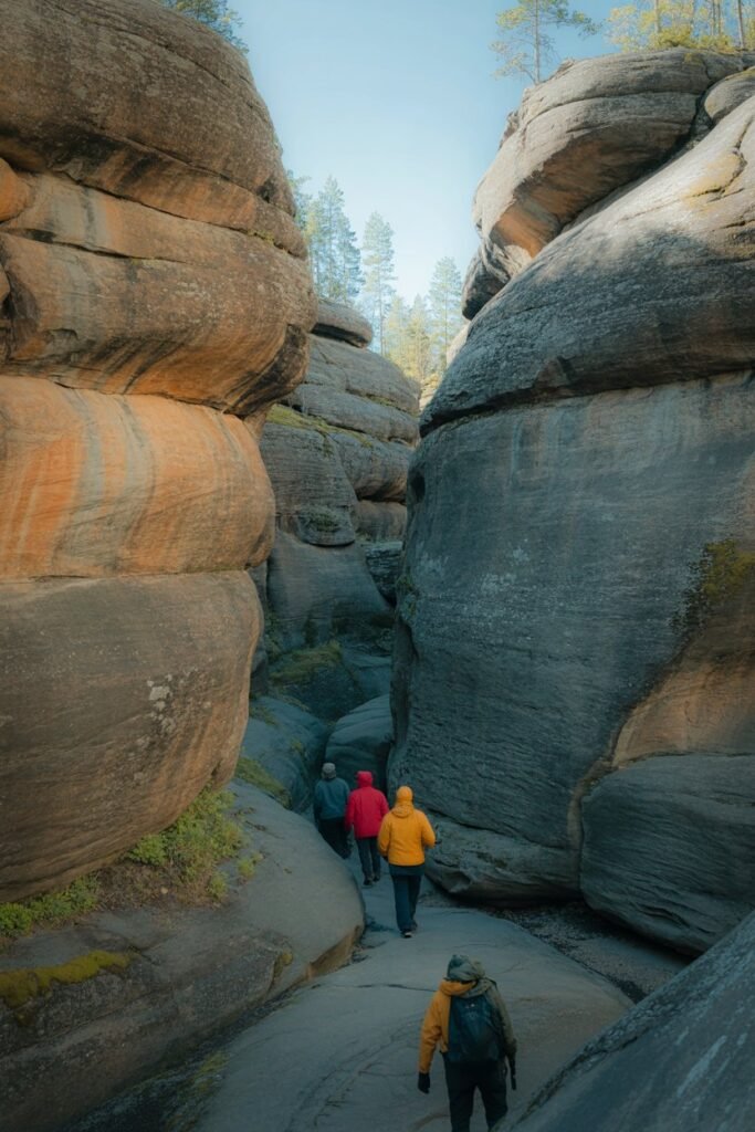 Slåttdalsskrevan canyon in Skuleskogen National Park, High Coast Sweden hiking trail view – Pathfinders Travel