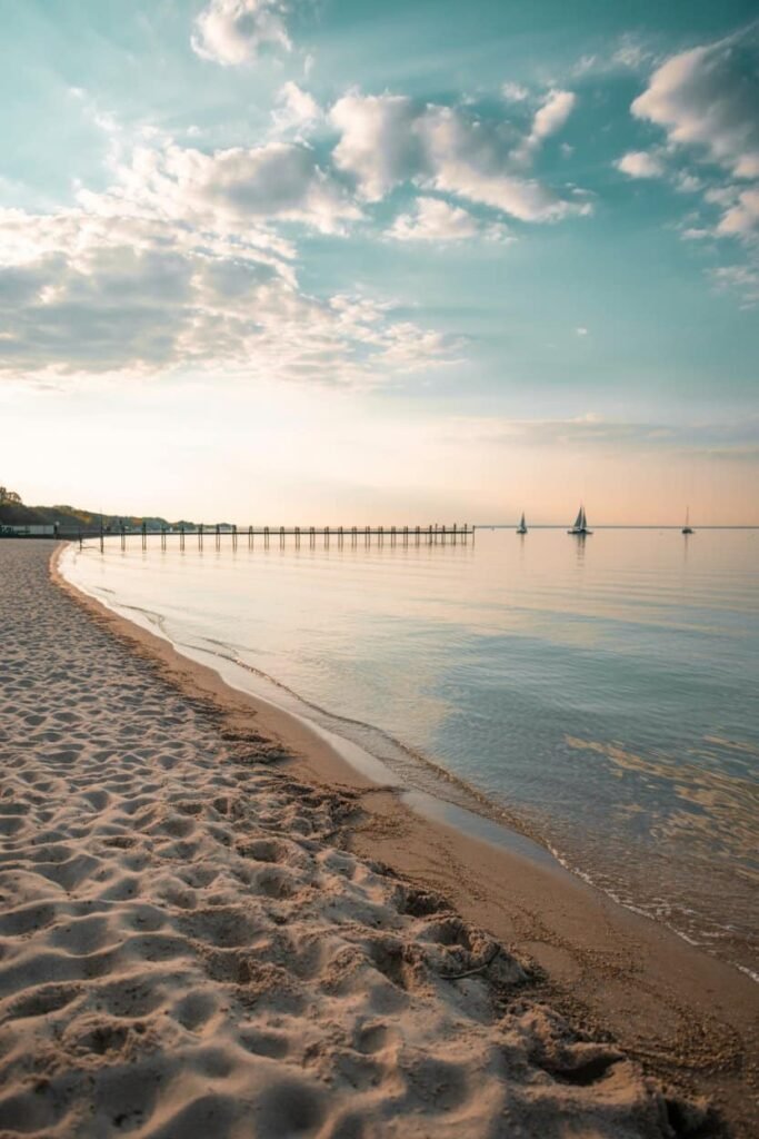 Nickel Beach Port Colborne with soft sands and Lake Erie shoreline – day trip from Toronto to Niagara