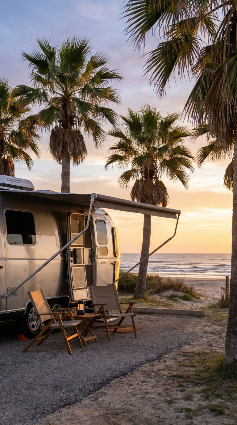 RV camping site at Isla Blanca Park with beach access South Padre Island