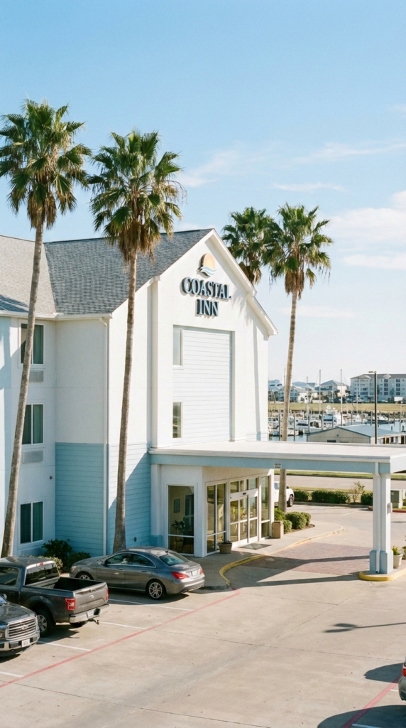 Budget-friendly hotel exterior in Aransas Pass Texas