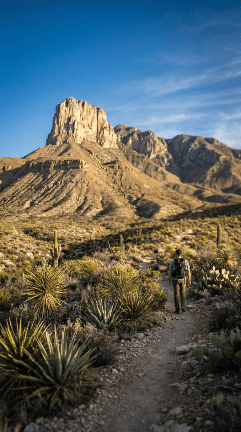 Guadalupe Mountains National Park peaks and desert landscape, Texas