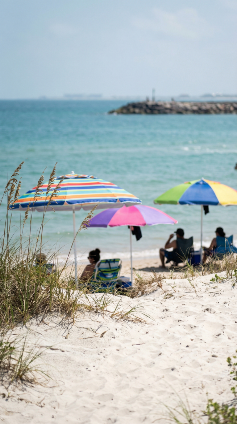 Isla Blanca Park beach on South Padre Island near Port Isabel Texas