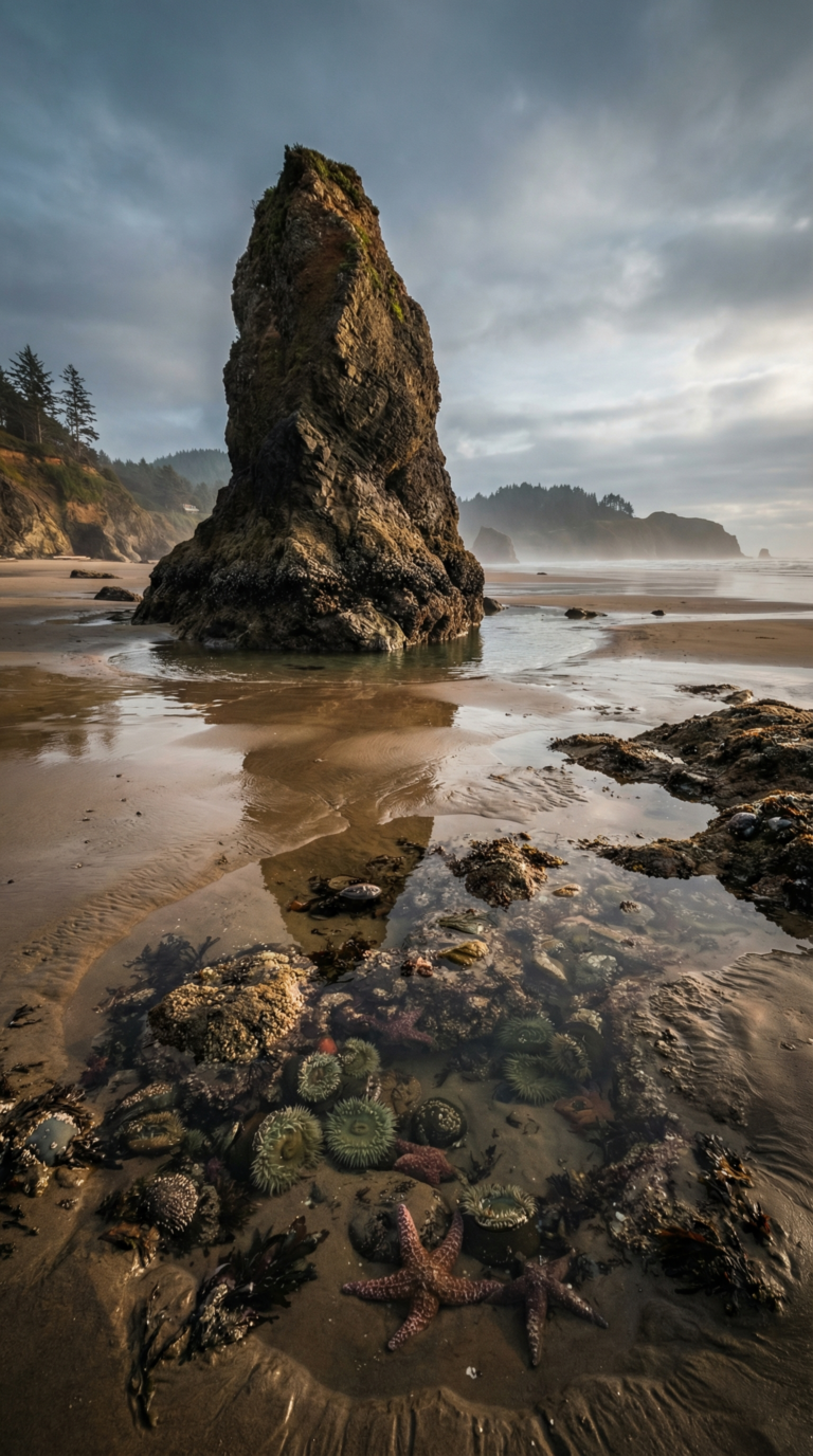 Haystack Rock at Cannon Beach Oregon Coast day trip
