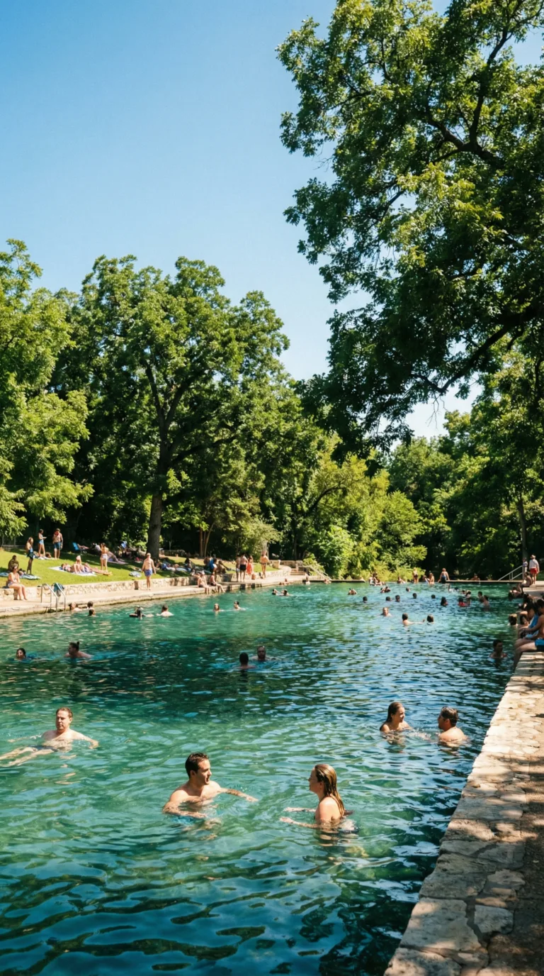 Barton Springs Pool natural swimming area in Austin's Zilker Park