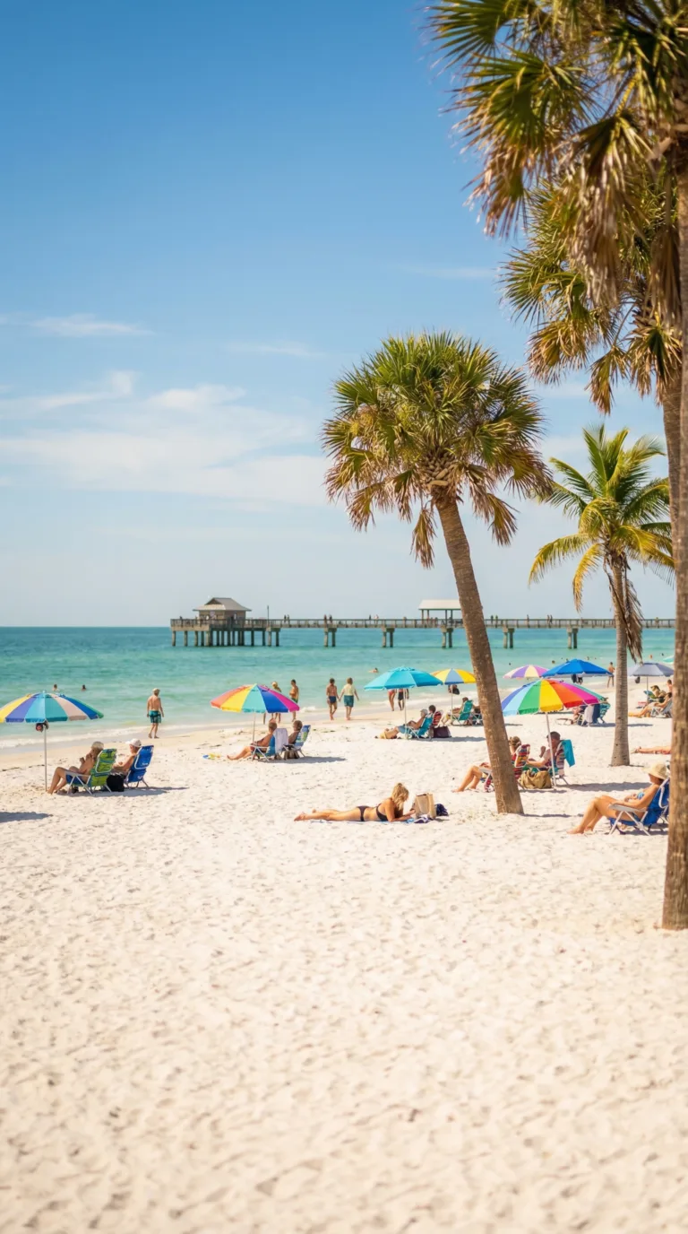 Clearwater Beach white sand and turquoise Gulf of Mexico waters