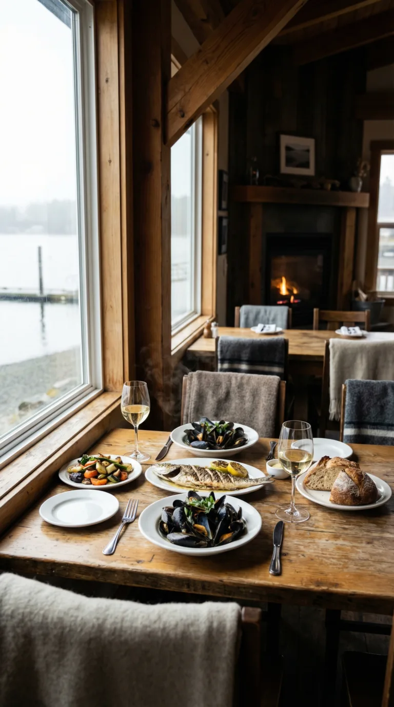 Fresh Penn Cove mussels and Pacific Northwest seafood at Whidbey Island restaurant