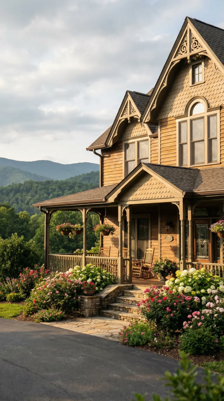Historic bed and breakfast inn in Ashland Oregon with mountain views