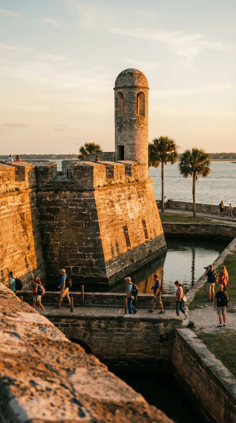Historic Castillo de San Marcos fortress in St. Augustine Florida, a popular day trip from Daytona Beach