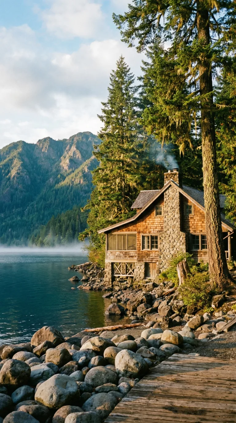 Historic Lake Crescent Lodge on the shore of Lake Crescent, Olympic National Park