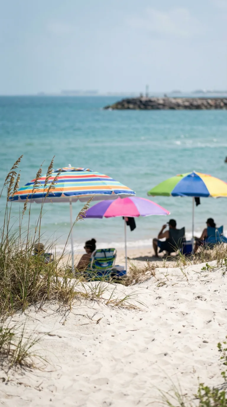 Isla Blanca Park beach on South Padre Island near Port Isabel Texas