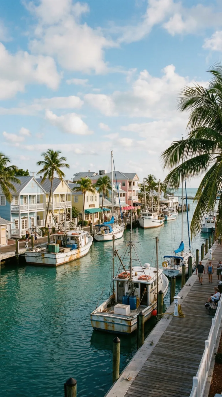 Key West Florida waterfront with colorful buildings and turquoise water day trip from Miami Beach
