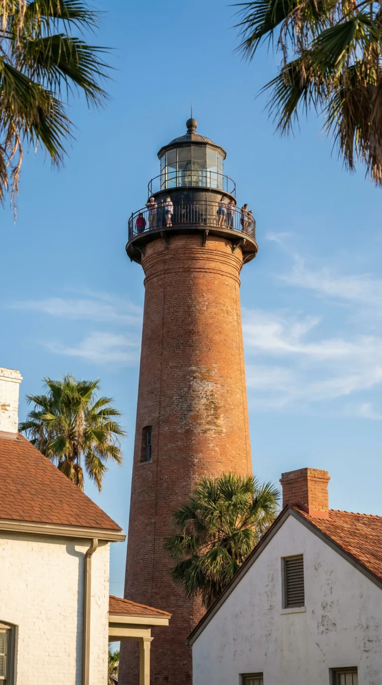 Port Isabel Lighthouse State Historic Site historic red brick tower in Texas