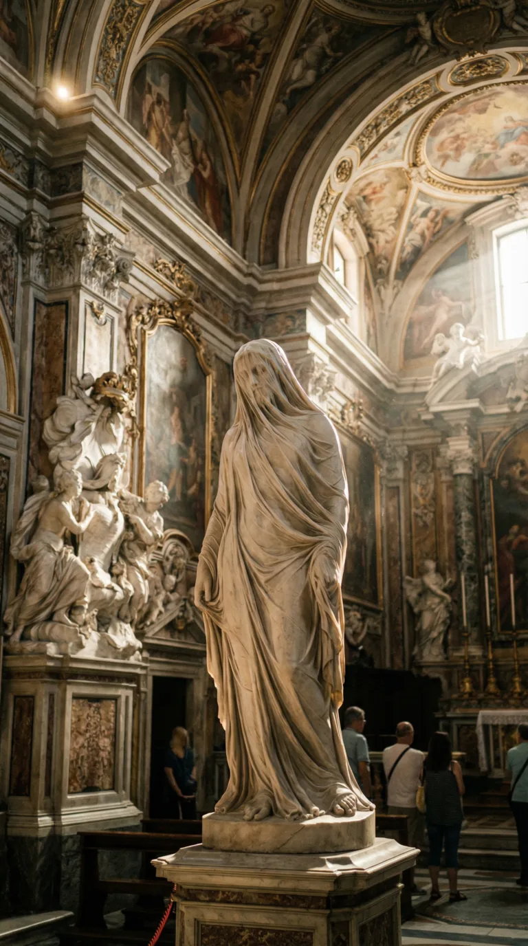 Veiled Christ sculpture in Sansevero Chapel Naples Italy