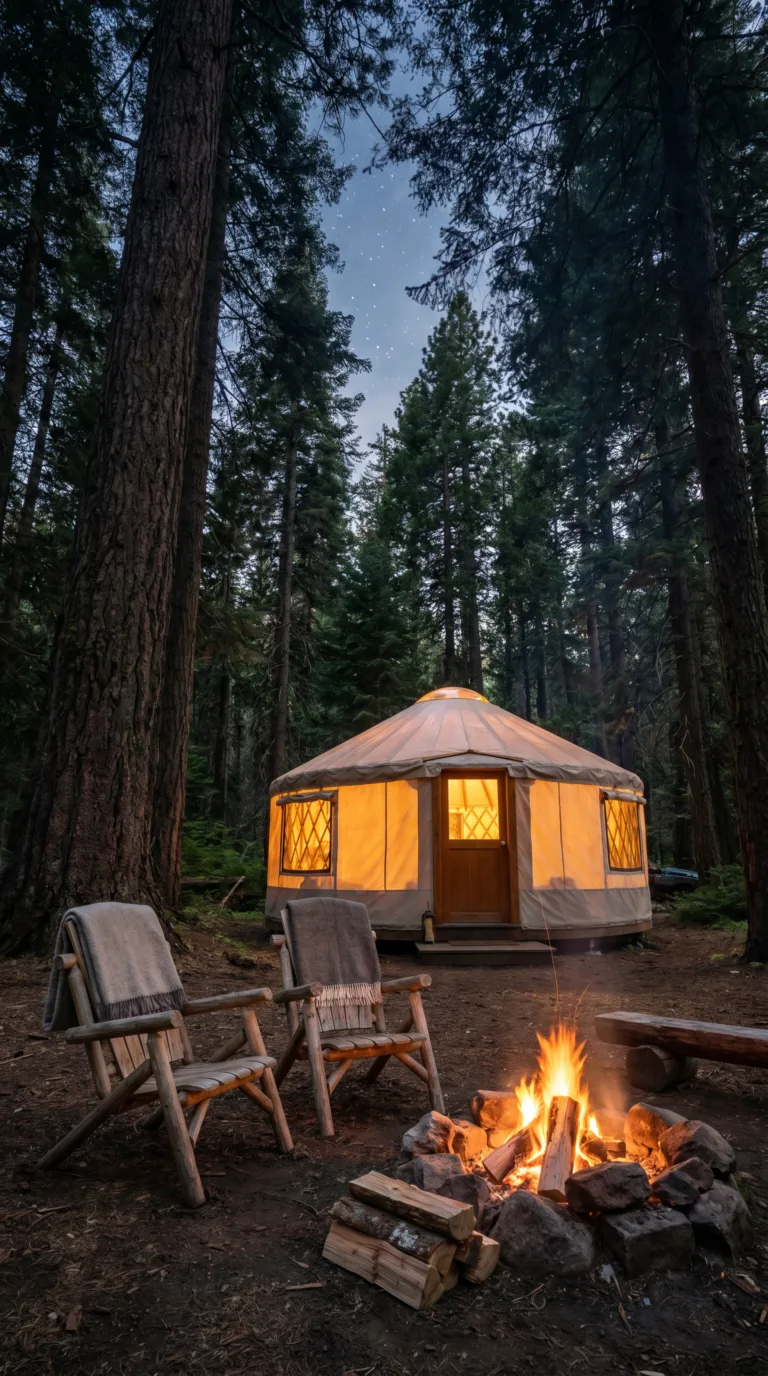 Camping accommodation in Ohiopyle State Park Pennsylvania forest