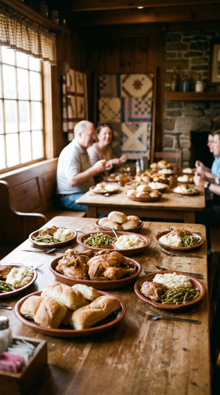 Family-style Pennsylvania Dutch comfort food served at a Hershey area restaurant
