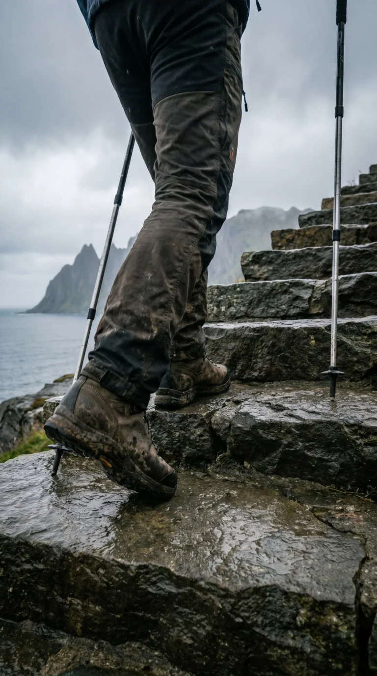 Trekking Poles for Stability and Safety for Hiking In Lofoten: Reinebringen, Best Trails & Coastal Villages