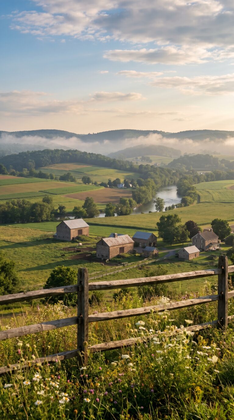 Pennsylvania Dutch Country countryside near Reading with rolling farmland