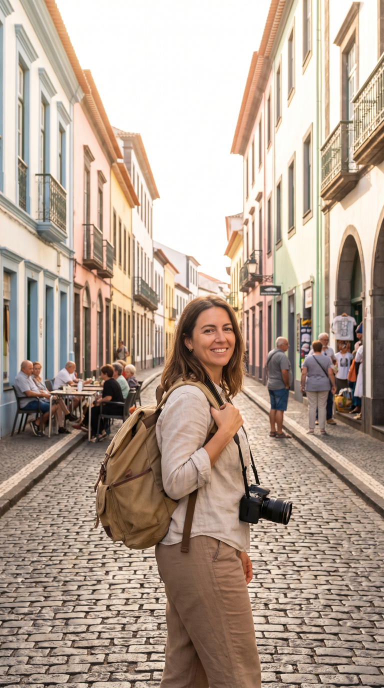 Safe travel in Ponta Delgada Azores Portugal streets