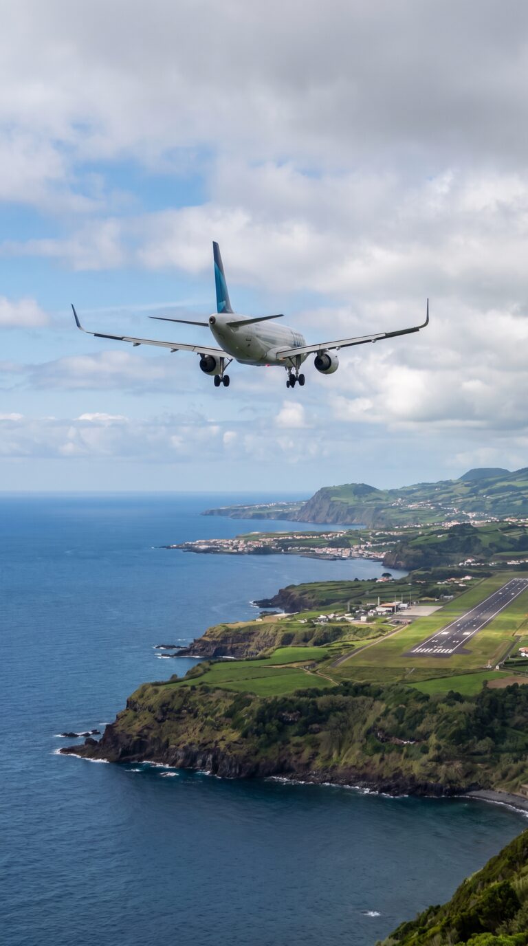 Flights to Azores Ponta Delgada airport landing
