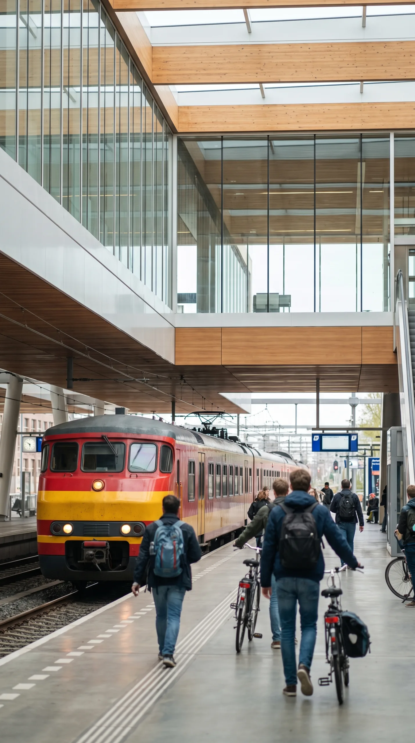 Dutch intercity train at Delft train station in the Netherlands