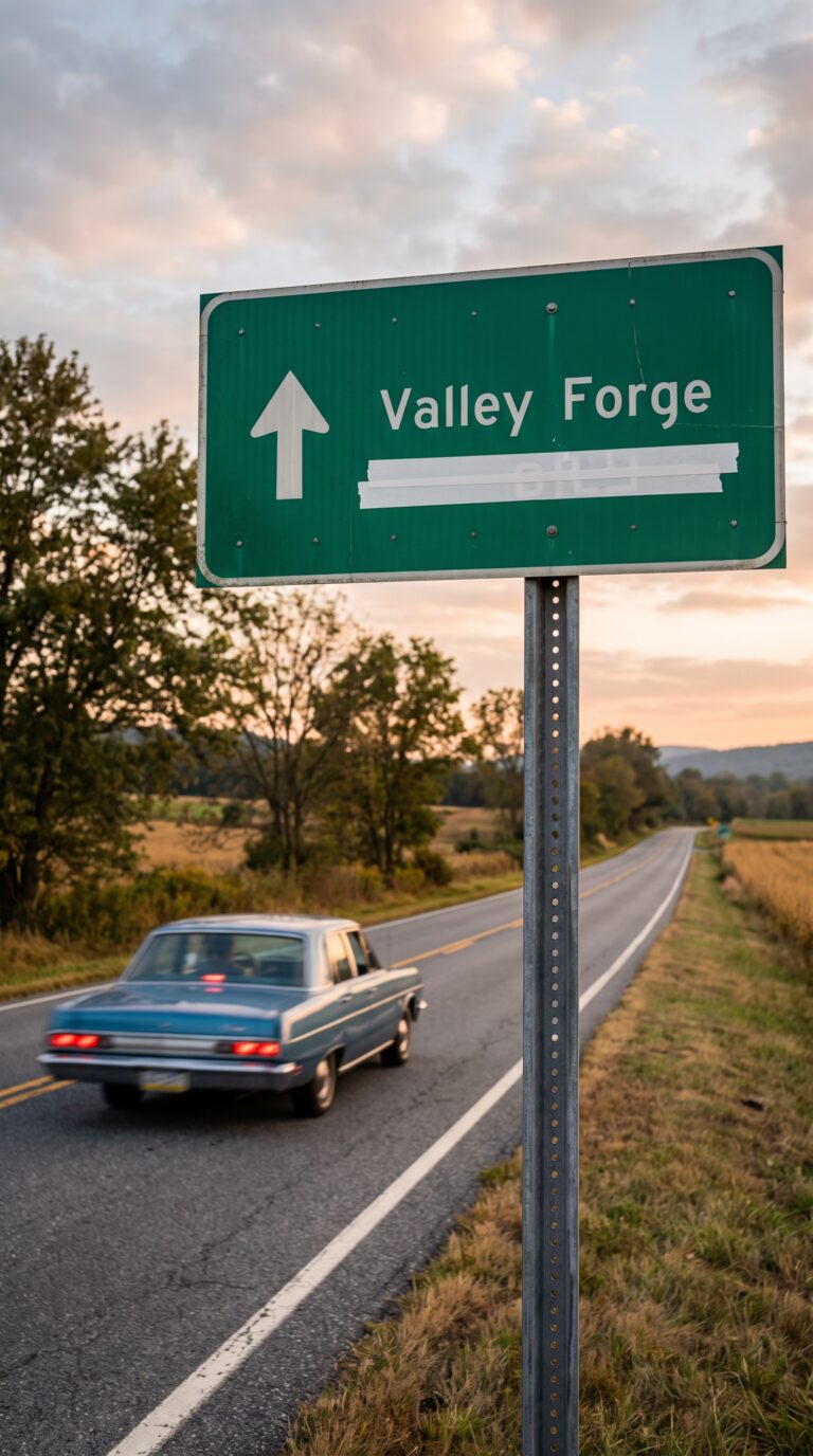 Highway road leading to Valley Forge National Historical Park Pennsylvania