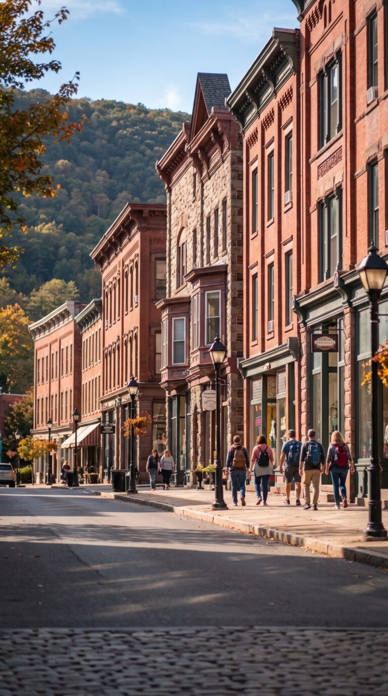 Historic downtown Jim Thorpe Pennsylvania near Ricketts Glen State Park