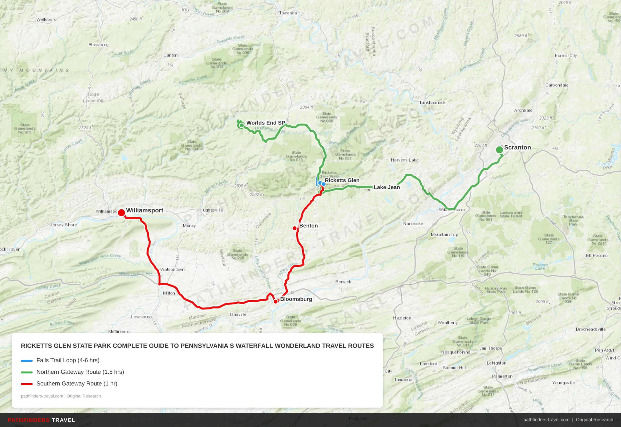 Ricketts Glen State Park Complete Guide To Pennsylvania S Waterfall Wonderland Route Map