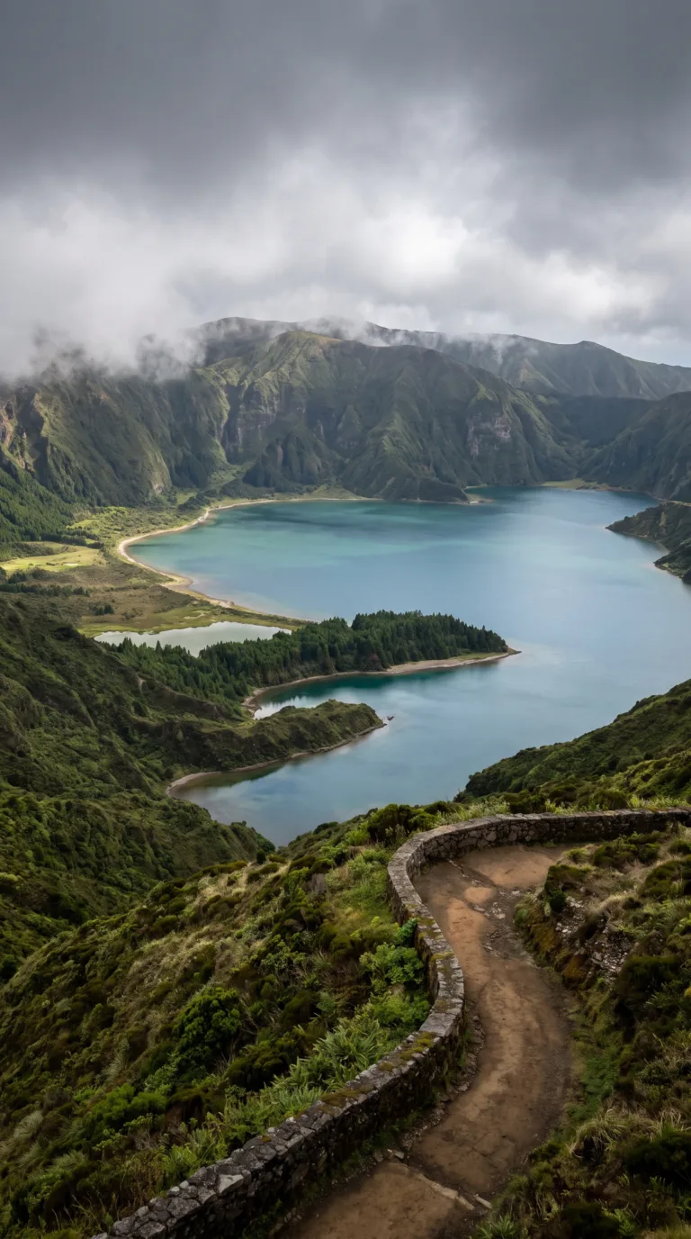 Sete Cidades twin lakes viewed from Vista do Rei, São Miguel, Azores