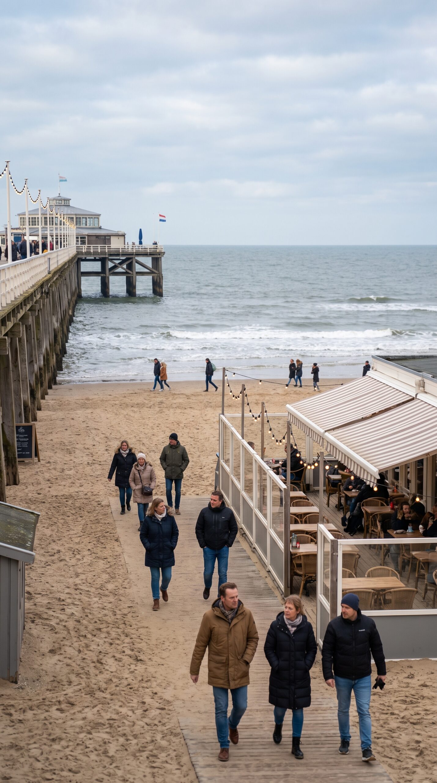 Scheveningen beach and pier in The Hague, Netherlands